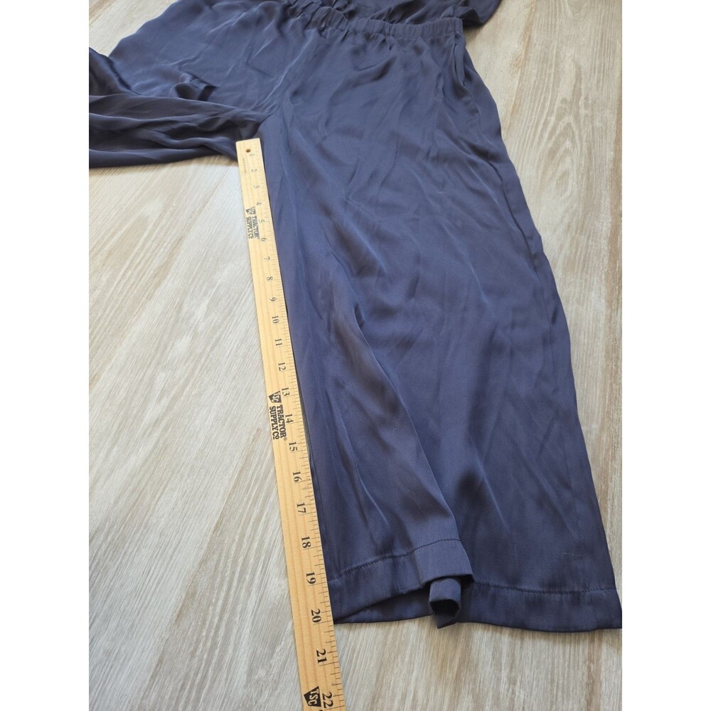 BCBGMAXAZRIA Navy Blue Wide Leg Halter Jumpsuit Keyhole Womens M EUC - Picture 9 of 11